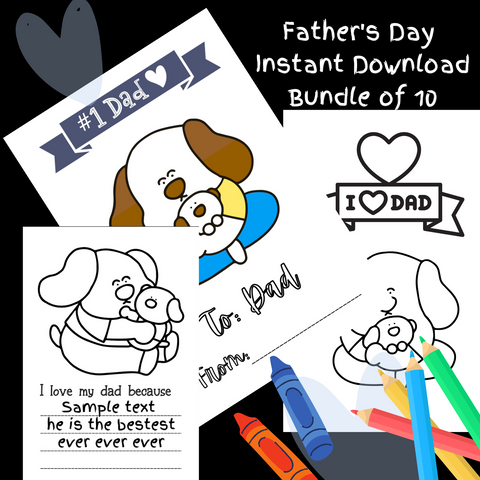 Father's Day Instant Download Gift Coloring and Fill In Gift from Children