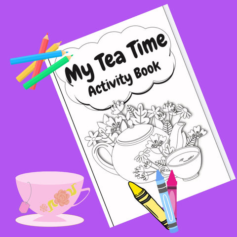 Tea Party Coloring, Tea Party Favor For Kids, Tea Color and Learning Book, Kids Printable Puzzle Learning Activity, Tea Game  Book Instant