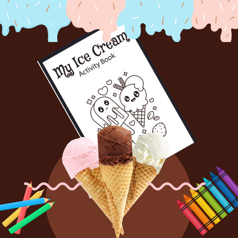 Ice Cream Party Favor Game, Ice Cream Color Activity Book, Summer Learning Activity,  Summer color and activity, Ice Cream Games Instant