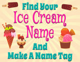 Ice Cream Party Favor Games Ice Cream Name Creator Game Ice Cream Name Tags Instant Download Summer games ice cream favors