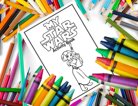Girls Star Wars Party Favor Game and Coloring Activity  Book for Kids Instant Download and Printable Princess Leia Girls Jedi Star War Party