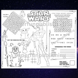 Star Wars Party Game, Star War Activity Coloring Page Placement, Girls Star Wars Gift, Jedi Princess Leia Star war kids game favor, Instant