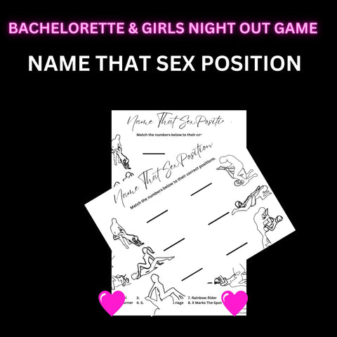 Girls Night Out Game, Name That Sex Position, Dirty Games,  Naughty Games,  Name That Position Instant Download Printable