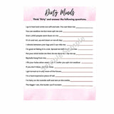 Bachelorette Party Game Printable Instant Download Bridal Baby Shower Girls Night Out Birthday Game Out Dirty Mind Whats In Your Purse