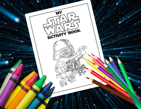 Star Wars Party Favor Game, Star Wars Boys Party Favor Age 4-7 Coloring Book, Star Wars Activity Book Instant Download Printable Gift