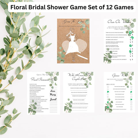 How Well Do You Know the Bride Game, How Well Do You Know the Bride and Groom, Floral Bridal Shower Game Bundle Instant Download