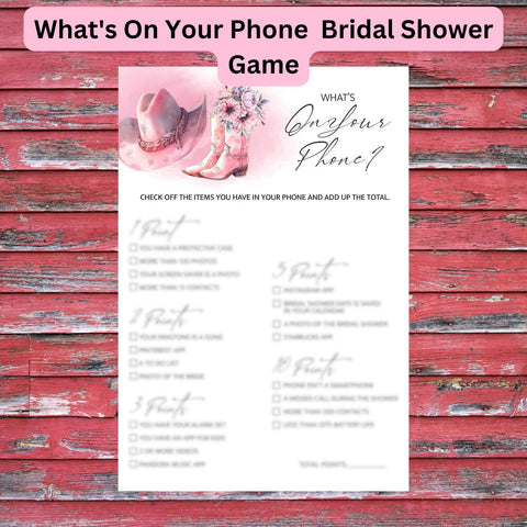 Nashville Bachelorette Party  Last Rodeo Bachelorette Party Game Instant Download Print What's On Your Phone